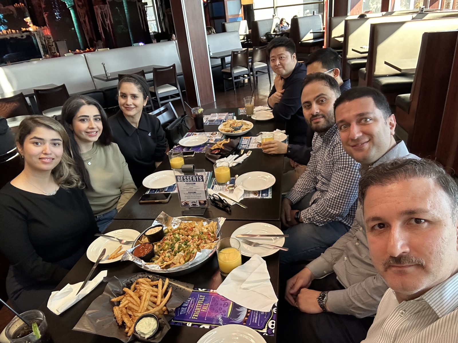 Lab members at lunch together