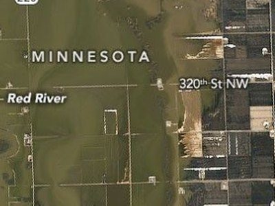 River flooding seen from orbit